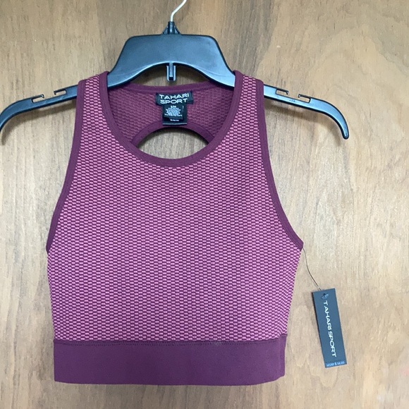 Tahari sport bubble knit keyhole sports bra top S / M or L / XL - Picture 9 of 17
